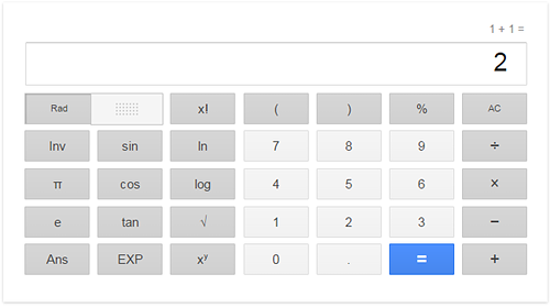 OneBox Google rekenmachine